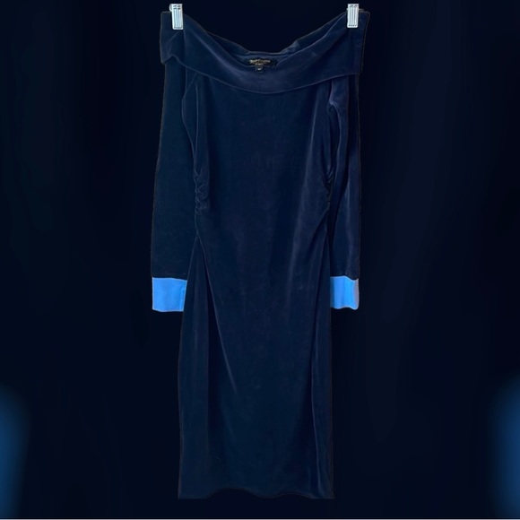 🛍️SALE🛍️ Juicy Couture Black Label Velour | Velvet Off the Shoulder Midi Dress - Picture 7 of 7